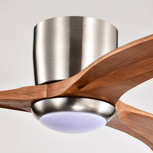 Ceiling Fan w/ Light & Solid Wood Blades