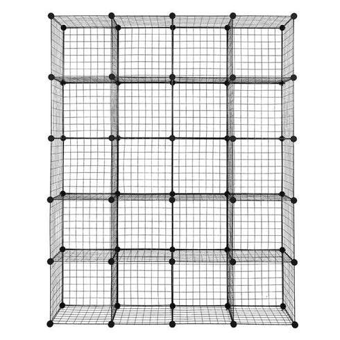 20 Grid Iron Mesh Cube Storage Rack