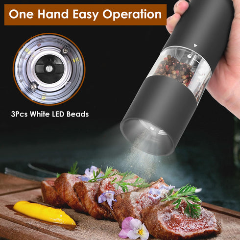 2Pcs Electric Salt & Pepper Grinder Set (Battery Powered)