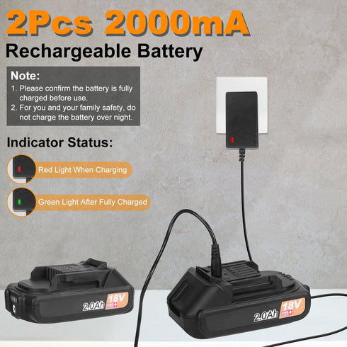 Cordless Leaf Blower w/ 2 Batteries