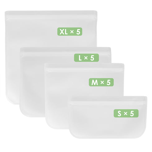 20Pcs Reusable Food Storage Bags