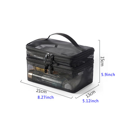 Double Layer Mesh Yarn Toiletry Bag