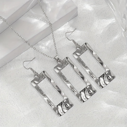Hammered Geometric Jewelry Set