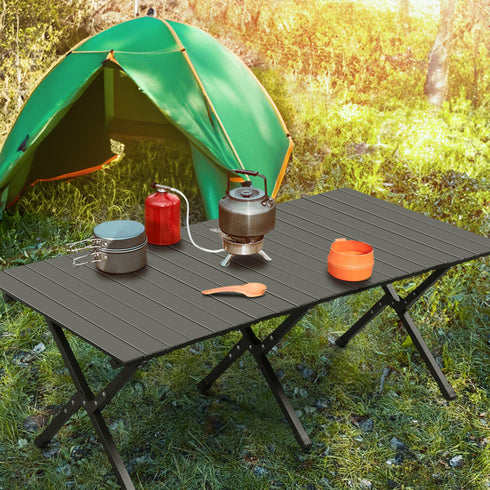 Black Camping Roll Up Table