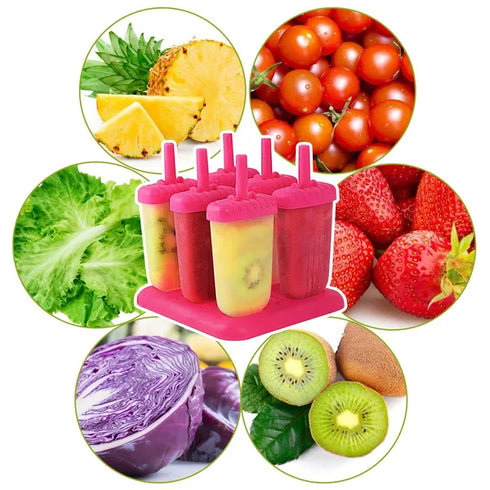 6Pcs Reusable Popsicle Molds / DIY Ice Cream Maker