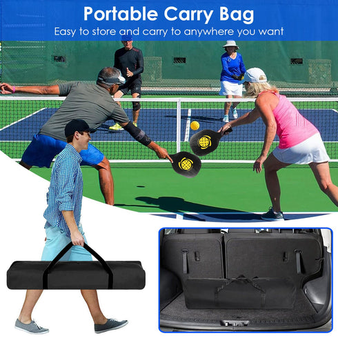 Portable 22ft Regulation Pickleball Net Set w/ 4 Paddles & Balls