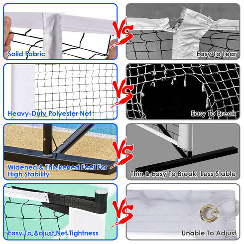 Portable 22ft Regulation Pickleball Net Set w/ 4 Paddles & Balls