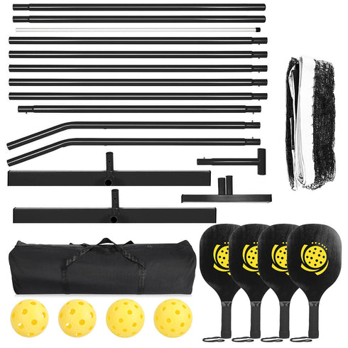 Portable 22ft Regulation Pickleball Net Set w/ 4 Paddles & Balls