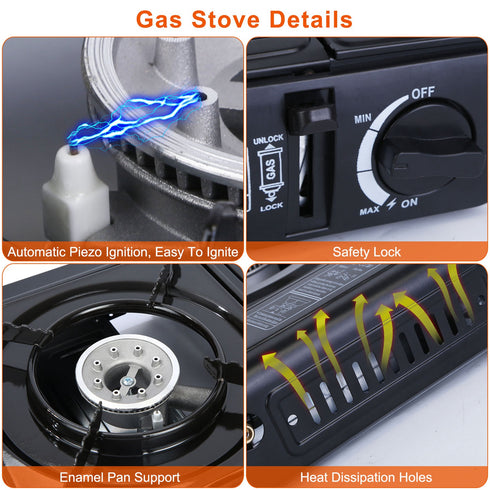 3300W Portable Dual Fuel Camping Stove w/ Case