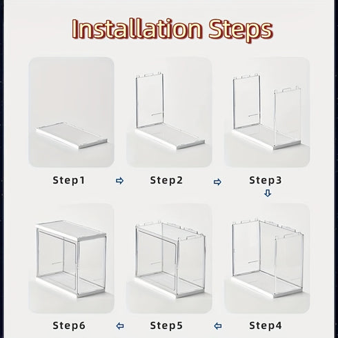 Box Storage Box w/ Adjustable Partitions & Transparent Display