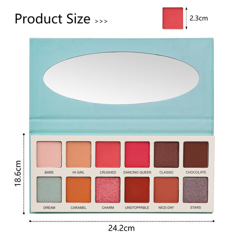 12-Color High Pigment Eyeshadow Palette