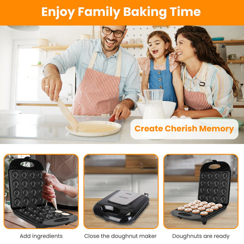 Mini Donut Maker Machine (16-Hole) - Non-Stick