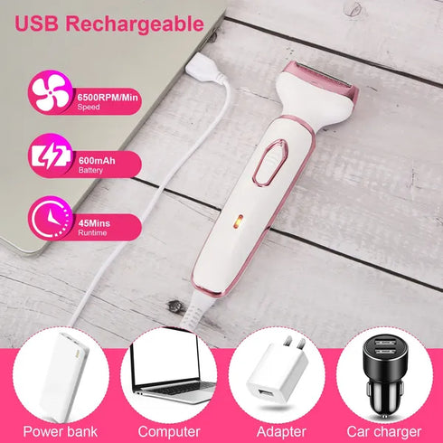 4-in-1 Rechargeable Electric Razor for Women