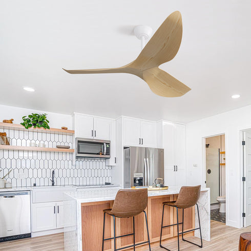 Modern ABS Ceiling Fan w/ Three Parasol Blades & Light