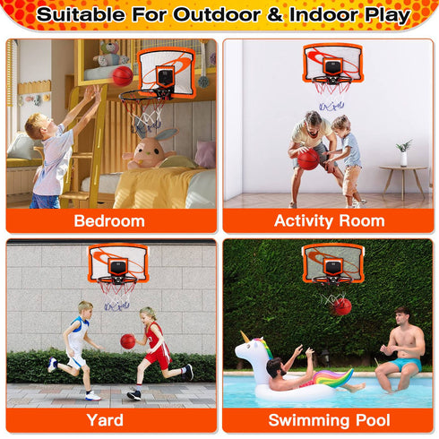 Indoor Mini Basketball Hoop Set w/ Audio Scorer