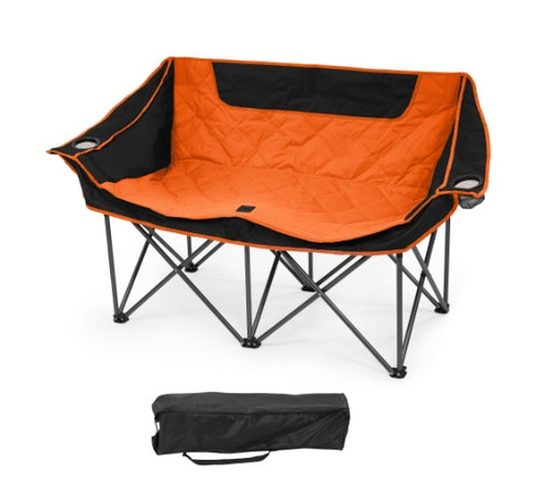 Oversized Outdoor Reclining Camping Chair w/ Cup Holder