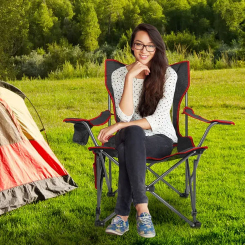 Foldable Camping Chair w/ Reclining Back