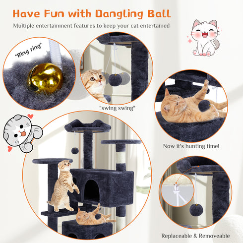 Multi-Functional Cat Treehouse Climbing Frame