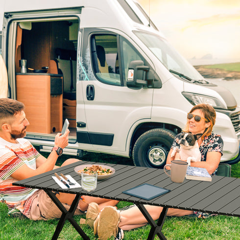 Black Camping Roll Up Table