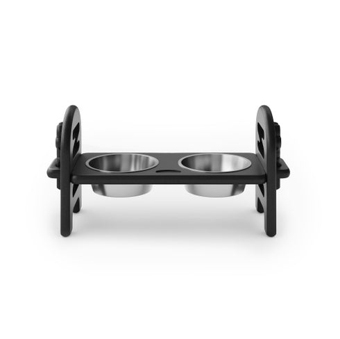 White Adjustable Pet Bowl - Travel Ready, Recycled Poly Lumber