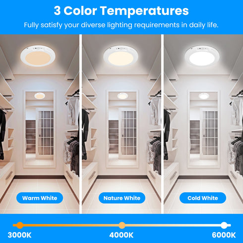 1Pack Magnetic Flush Ceiling Light Rechargeable Motion Sensor Ceiling Light Wireless Ceiling Light With Timer Remote Stepless Dimmable For Closet Stairs Garage Bathroom