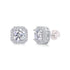 Heart Rose Moissanite Stud Earrings