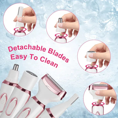 4-in-1 Rechargeable Electric Razor for Women