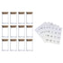 12 Pcs Square Spice Jars Set w/ 72 Stickers/Labels