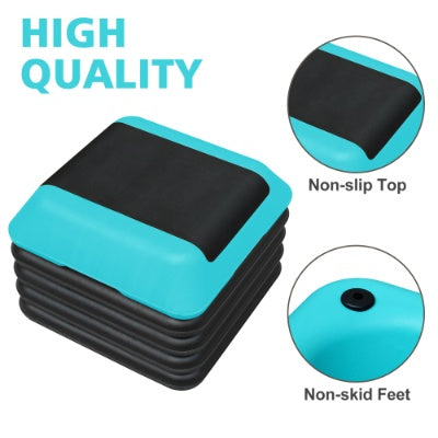 Height-Adjustable Step Aerobics Platform w/ 4 Risers