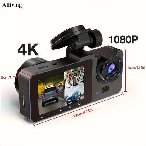 Wireless Car DVR Dual Lens Dash Cam w/ Parking Mode & Shockproof Design