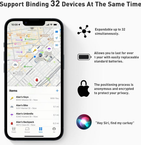 Smart Energy Tracker (365 Day Battery) for Keys, Pets, Luggage