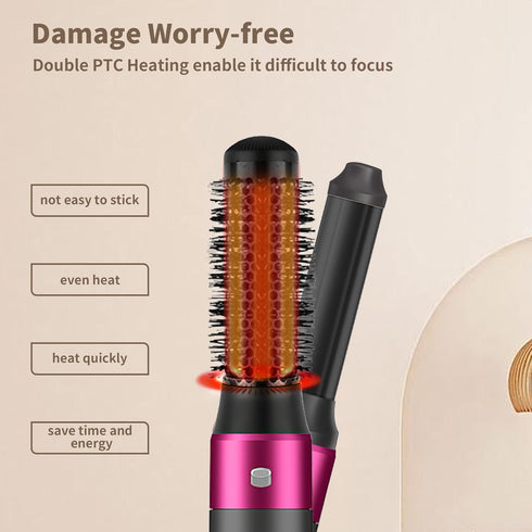 5 In 1 Hair Dryer Brush Kit, Blow Dryer Brush For Drying, Straightening, Volumizing, Curling And Styling Hair - 1000W - Gold