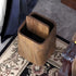 Retro Wood Grain Trash Can w/ Odor-proof Seal & Rectangular Flap