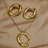 Minimalist 18K Gold Oval Pendant Jewelry Set