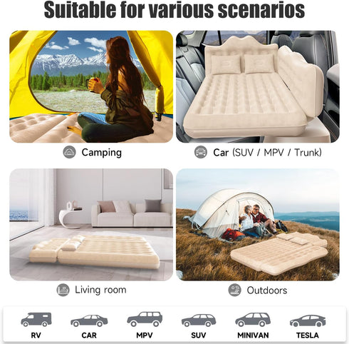 Universal Inflatable Car Air Mattress & Back Seat Camping Bed