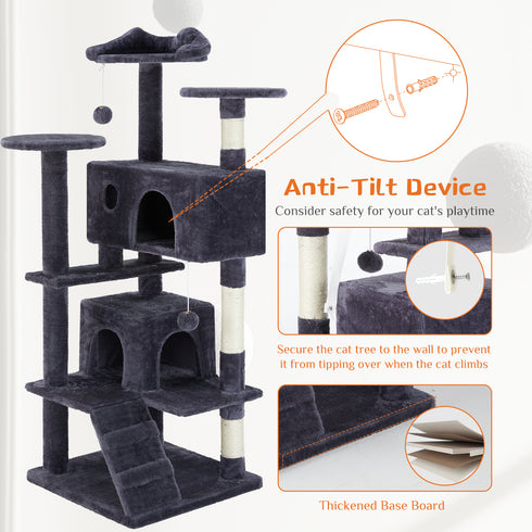 Multi-Functional Cat Treehouse Climbing Frame