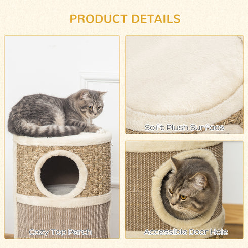Cat Scratching Barrel Condo w/ 2 Dens & Snuggly Top