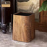 Retro Wood Grain Trash Can w/ Odor-proof Seal & Rectangular Flap