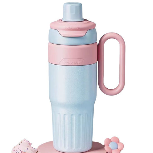 780ml Gradient Thermal Cup - Stainless Steel Straw Mug