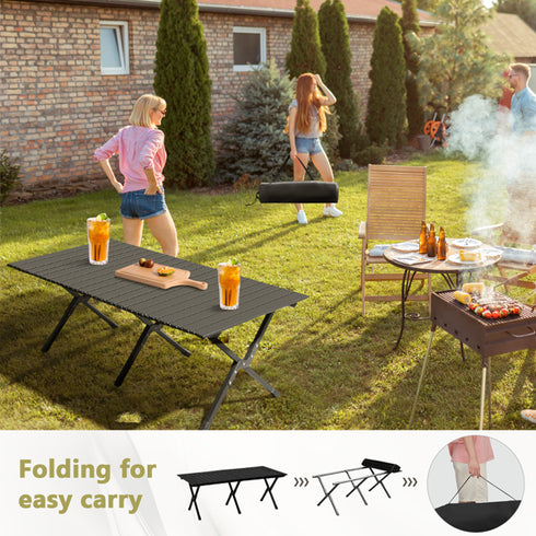 Black Camping Roll Up Table