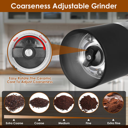 2Pcs Electric Salt & Pepper Grinder Set (Battery Powered)