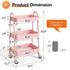 3-Tier Small Rolling Storage Cart w/ Locking Wheels & Metal Construction