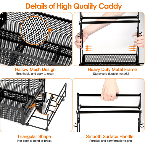Metal Utensil Grill Caddy w/ Paper Towel Holder