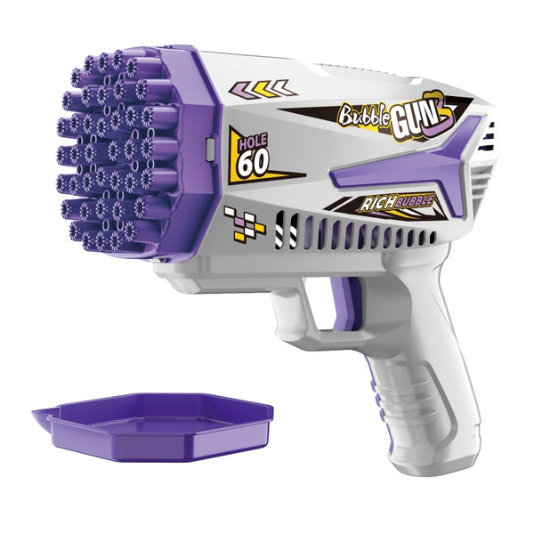Purple 60-Hole Automatic Bubble Gun