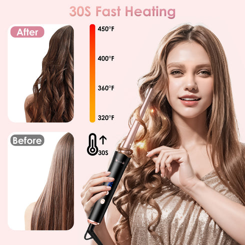 5-in-1 Interchangeable Curling Wand Set