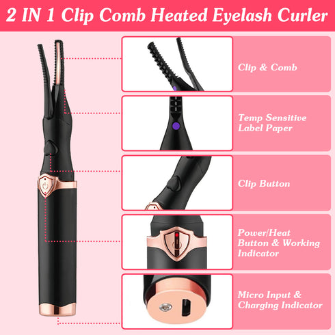 Clip Comb Heated Eyelash Curler
