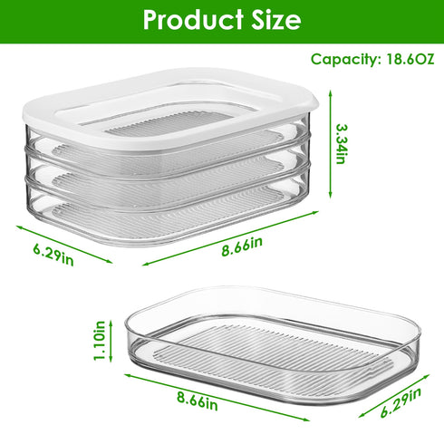 Stackable Deli Meat Container w/ Lid for Fridge