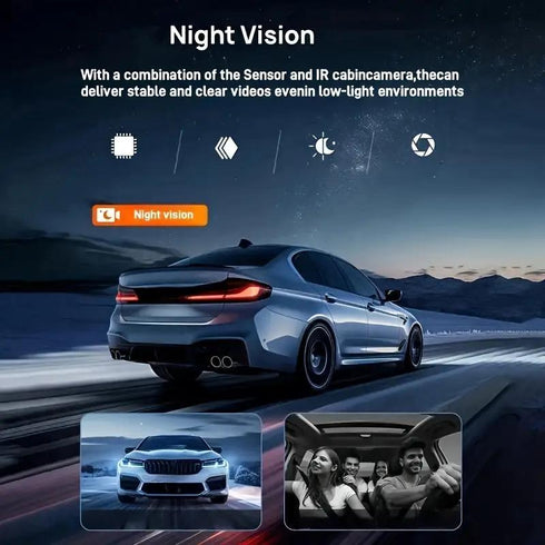 Wireless Car DVR Dual Lens Dash Cam w/ Parking Mode & Shockproof Design