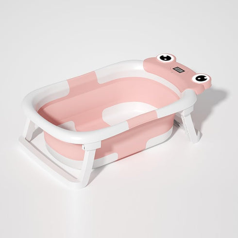 Foldable Baby Bathtub w/ Cushion & Thermometer