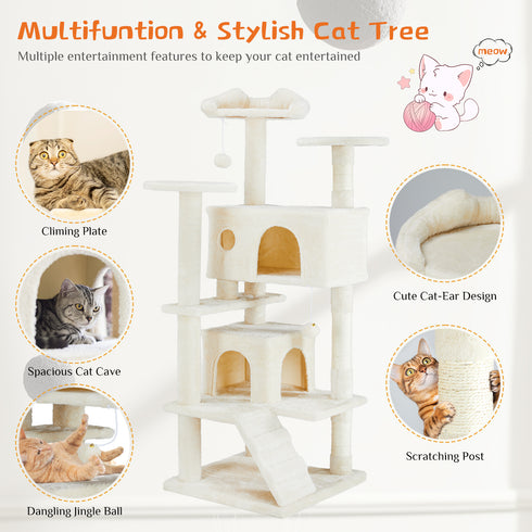 Multi-Functional Cat Treehouse Climbing Frame